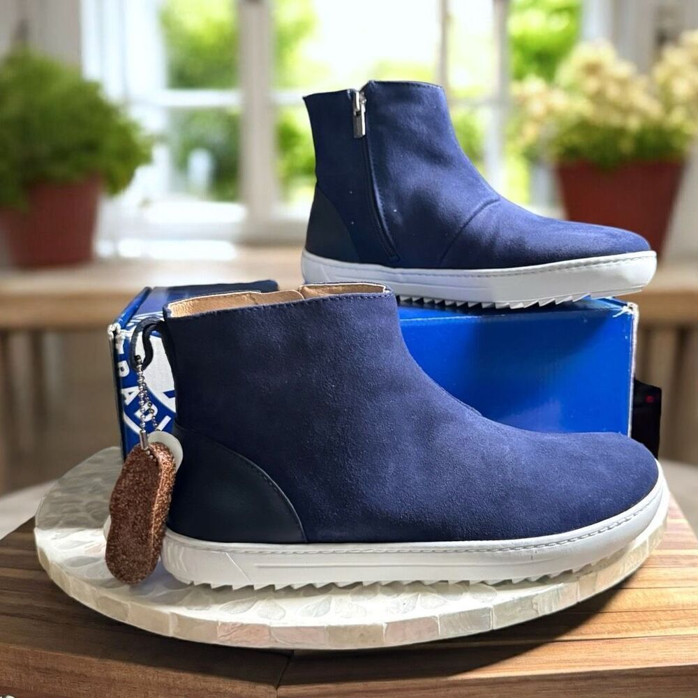 Birkenstock $189 Myra Ankle Boots Navy Suede Leather Size 38 NIB Comfort Casual - Picture 12 of 12